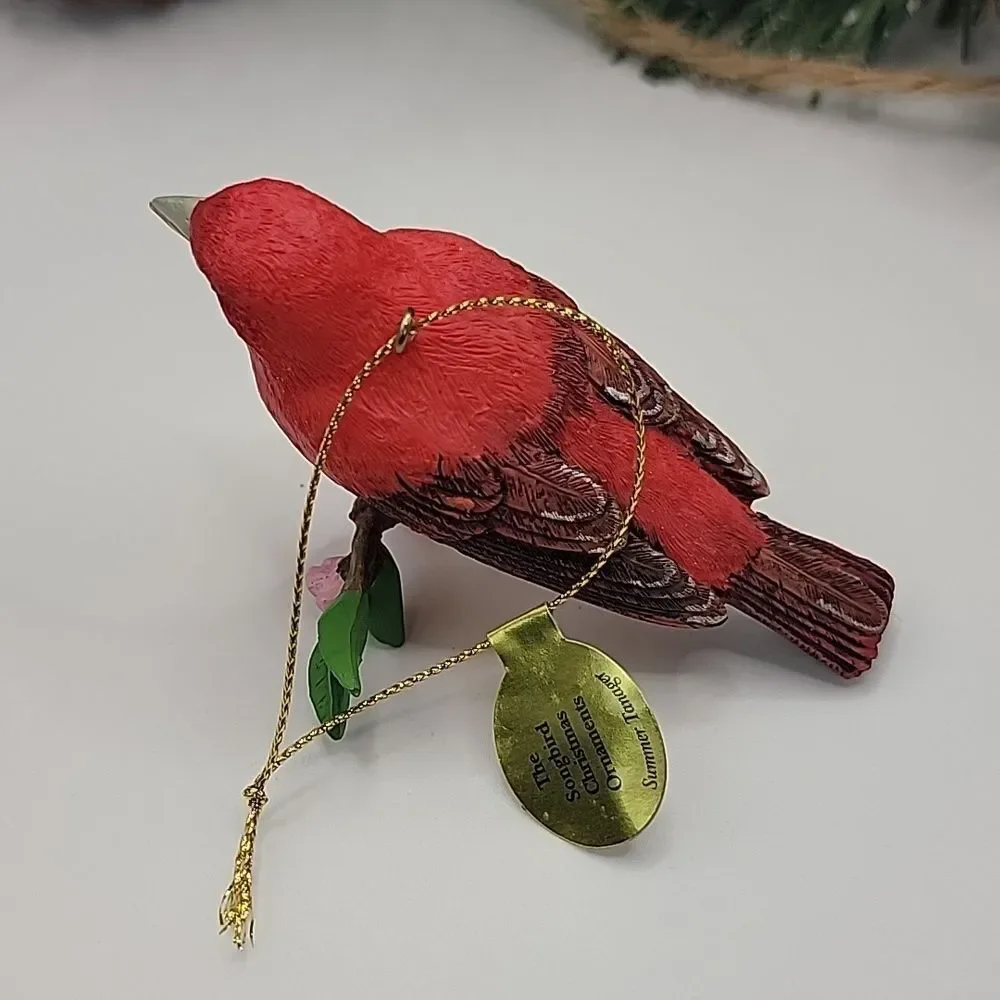 Danbury Mint Christmas Songbird Ornament Summer Tanager Rerired